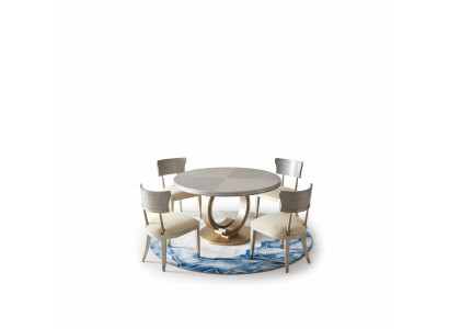 Complete eetkamerset Ronde tafel + 4x armstoel stoelen