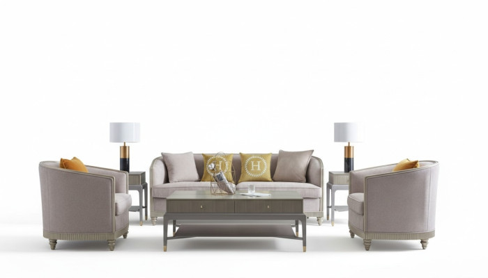 Luxe meubelbankstel woonkamer bank bank stoffering set compleet