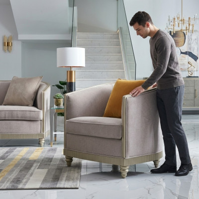 Fauteuil met één zitplaats Koninklijke stoel Troon Kussen Loungestoel Bank Hotel