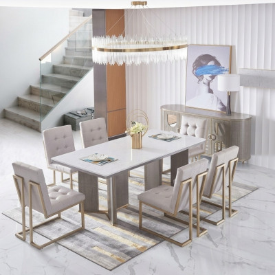 Complete set eetkamer set 6x fauteuil stoelen groepering