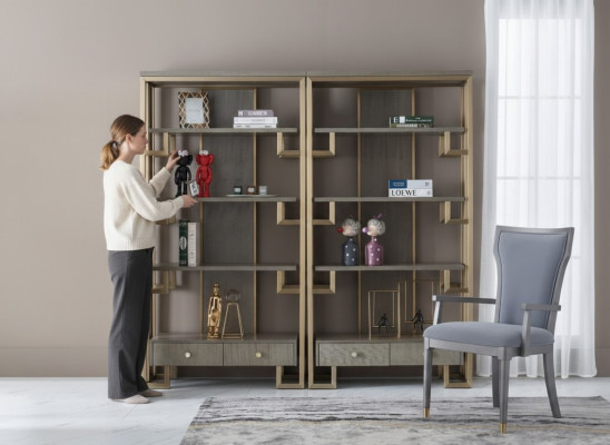 Ontwerper Vitrinekast 2x Houten kast Kasten Woonkamerrekken
