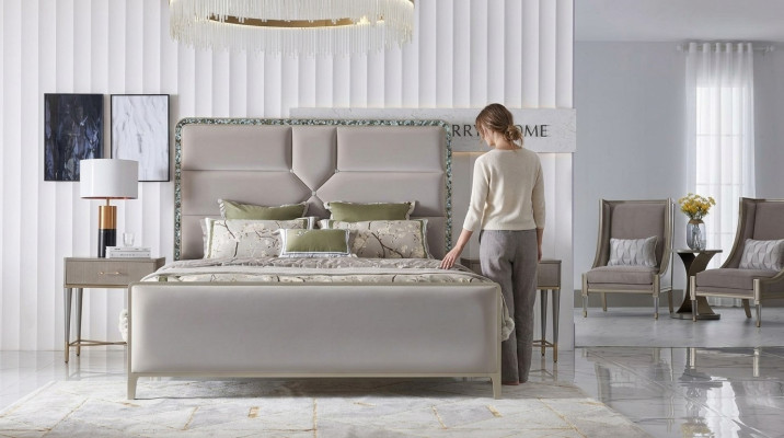 Luxe bed slaapkamer meubels 2x nachtkast set Bedden Dubai hotel 3-delig