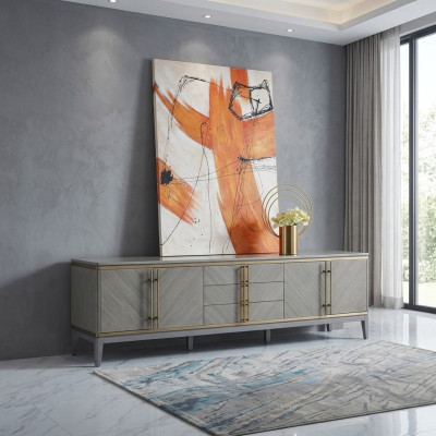 Luxe dressoir tv laag tv xxl kast tafel woonkamer hout tv 
