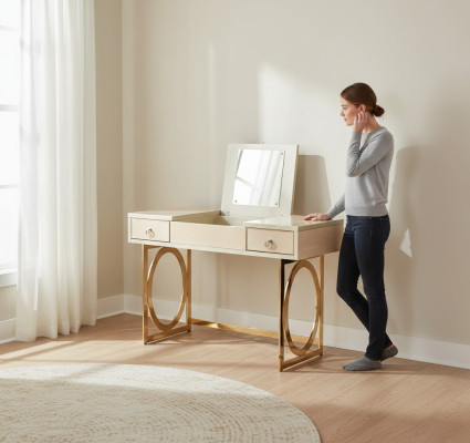 Make-uptafel Ontwerper Consoles Make-uptafel Decoratie Spiegel Ladenkaptafel Hairstyling