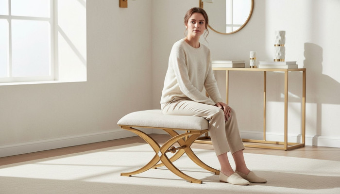 Ontwerp Kruk Bank Luxe Meubels Poef Voetenbank Gestoffeerde Kruk Zithocker