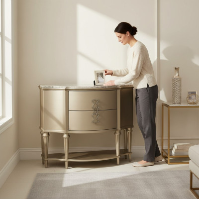 Stijlvolle dressoirs Ronde dressoir Marmer Luxe designmeubelen