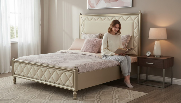 Slaapkamer Klassiek bed Hotelbedden Tweepersoonsbed Ontwerp Hout Luxe
