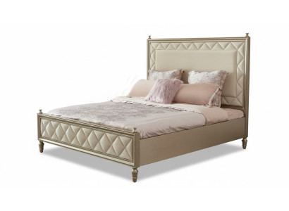Klassiek bed Tweepersoonsbed Designer Leer Hotel Beklede Bedden Textiel Huwelijk