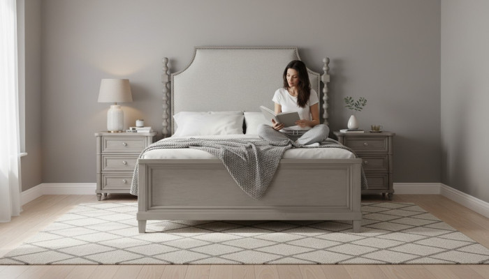 Klassieke landhuis meubels Koninklijke slaapkamer meubels 3-delige bed