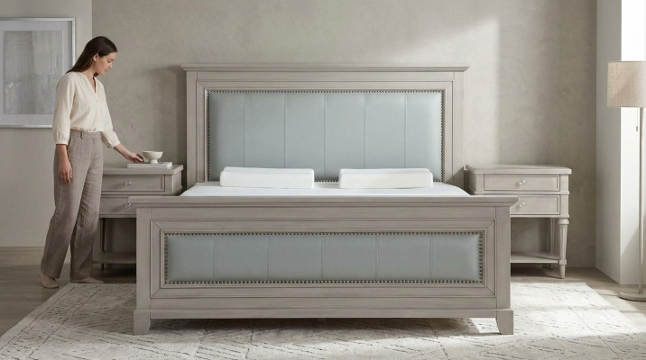 Tweepersoonsbed Slaapkamer Hotel Huwelijk Luxe Bed 2x Nachtkastje 3-delige set