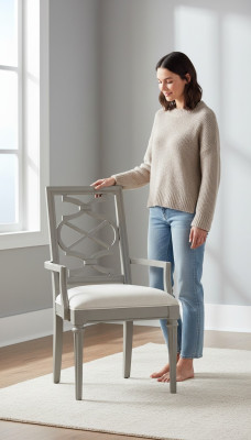 Luxe designstoel met armleuningen Echt textiel meubel Fauteuil Hout