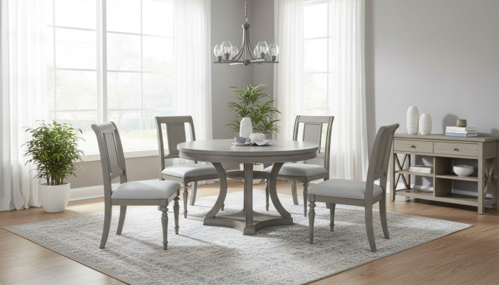 Ronde eettafel stoel set 4x eethoek eettafel set luxe hout
