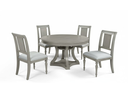 Ronde eettafel stoel set 4x eethoek eettafel set luxe hout