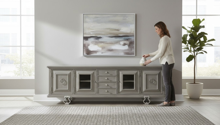 Luxe sideboard tv lowboard xxl kast tafel woonkamer hout hotel