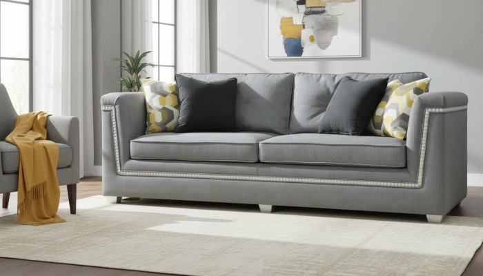 Bankstel 3+1 Grijs Woonkamer Stoffering Modern Sofa