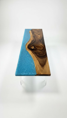 Epoxihars eettafel echt decoratief hout massieve meubels waterval epoxytafel