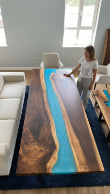 Tafels Eettafel Ontwerp Tafel Moderne Zee Rivier Meubels Tafels Epoxy