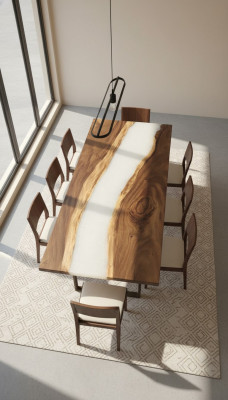 Waterval epoxy tafel giet hars eettafel epoxyhars echt hout massief