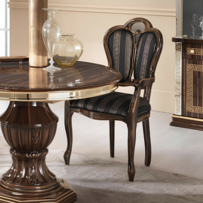 Stoel met armleuning Luxe ontwerp Stoel Textiel Meubels Eenpersoons Houten Fauteuil Nieuw