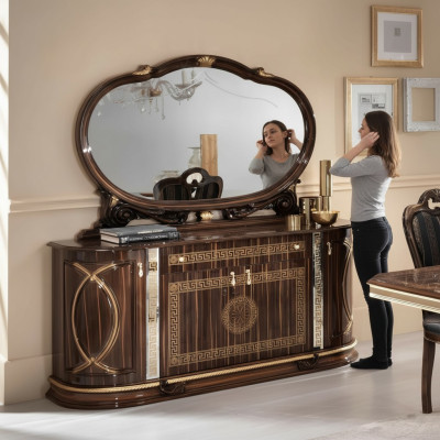 Klassieke dressoir met spiegel commode xxl kast sideboard Italiaanse meubels