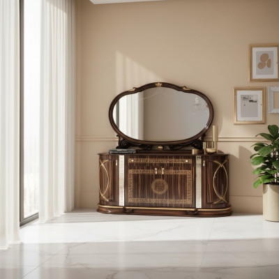 Klassieke dressoir met spiegel commode xxl kast sideboard Italiaanse meubels