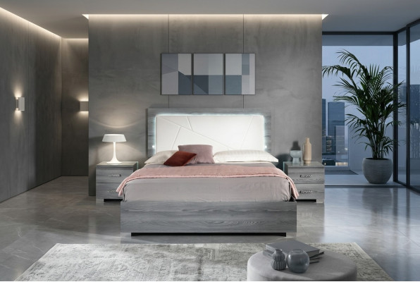 Luxe bed slaapkamer bedden Modern houten tweepersoonsbed grijs 160x200 nieuw