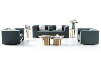 Sofaset 3-zits set 2x bijzettafel 2x salontafel Luxe meubels 7-delig. Nieuw