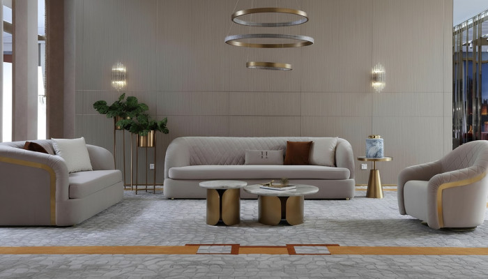 Sofaset 3-zits set ontwerp bankgroep Moderne luxe bekleding nieuw