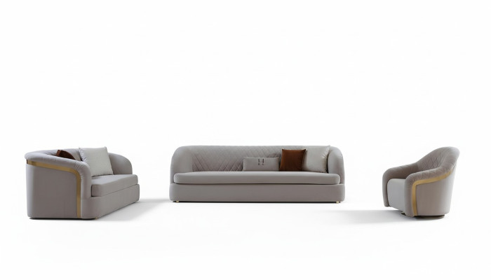 Sofaset 3-zits set ontwerp bankgroep Moderne luxe bekleding nieuw