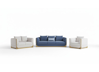 Ontwerp Bank Bank Moderne Luxe Bankstel 3-Zits Set Nieuw Bekleding