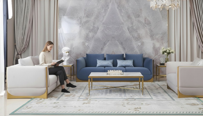 Driepersoons bank gestoffeerde designbank Moderne 3-zits banken Kamer luxe meubels