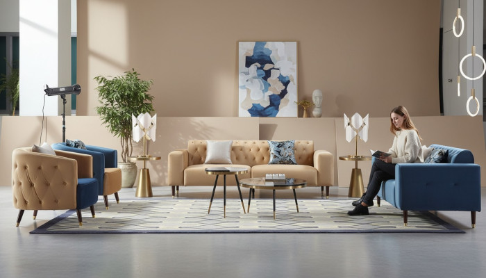 Design meubilair woonkamer bank bankstel banken bankstellen 3+2+1+1 4-delig.