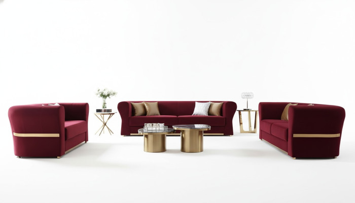 Driepersoonsbank Bekleding Designbank Moderne Zithoek 242 x 93 Bankstellen Kamer Meubels
