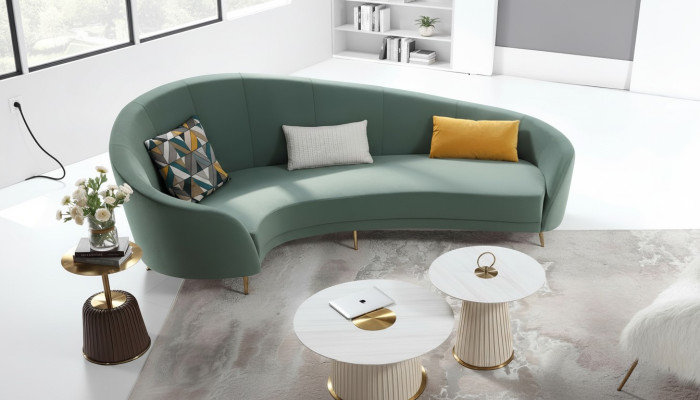 Ronde bank + coffeetafel Moderne bank Woonkamer koffietafel Meubel Compleet set