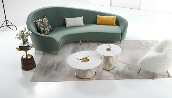 Ronde bank + coffeetafel Moderne bank Woonkamer koffietafel Meubel Compleet set