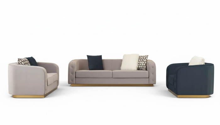 Sofaset 3+2+1 zits Set Design Bankstellen Bekleding Stoffen Moderne Relax