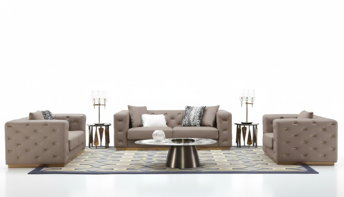 Bankstel 3-zits Modern Bankstel Woonkamer Designer Bank Textiel Nieuw