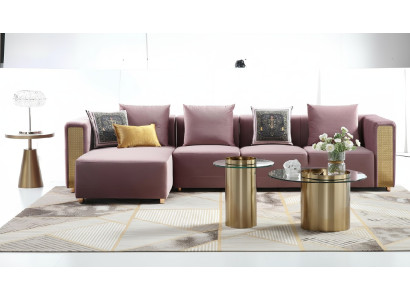 Hoekbank L-vorm Salontafel Beklede Hoek Woonkamer Luxe Meubels Bank Bankstel 3-delig