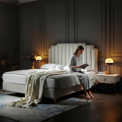 Bed 180x200cm Leder Slaapkamer Meubilair Luxe Moderne Bedden Hotel Meubilair Nieuw
