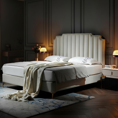 Bed 180x200cm Leder Slaapkamer Meubilair Luxe Moderne Bedden Hotel Meubilair Nieuw
