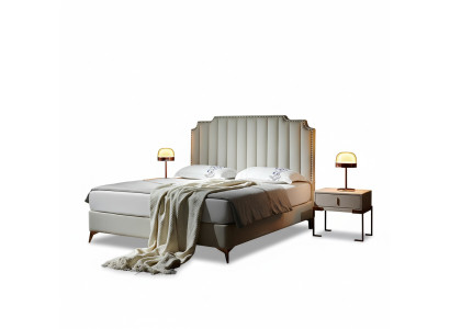 Bed 180x200cm Leder Slaapkamer Meubilair Luxe Moderne Bedden Hotel Meubilair Nieuw
