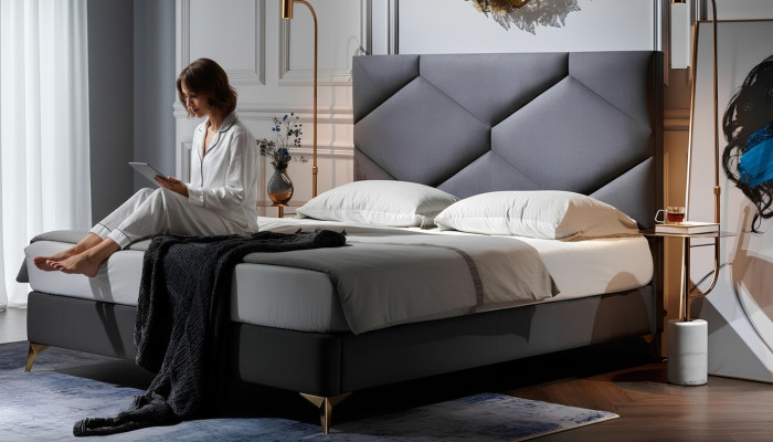 Bed 180x200cm Textiel Slaapkamermeubelen Luxe Moderne Bedden Hotelmeubilair Nieuw