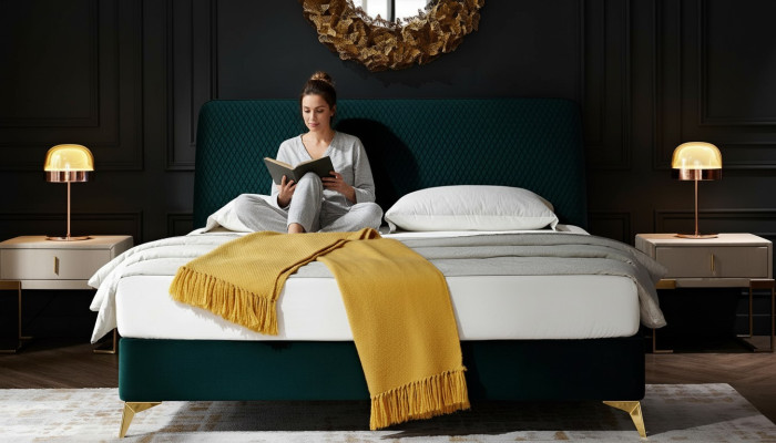 Slaapkamer 3-delig set Bed 2x Nachtkastje Console Beddengoed dubbel Hotel