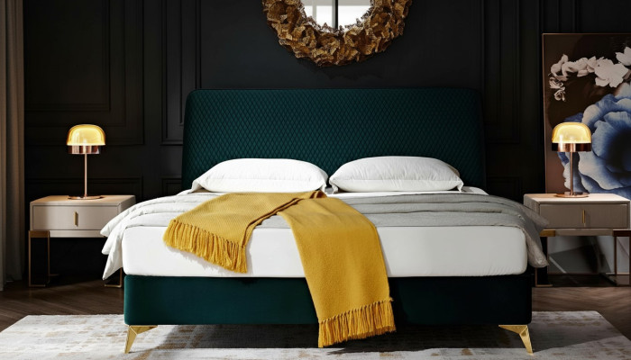 Slaapkamer 3-delig set Bed 2x Nachtkastje Console Beddengoed dubbel Hotel