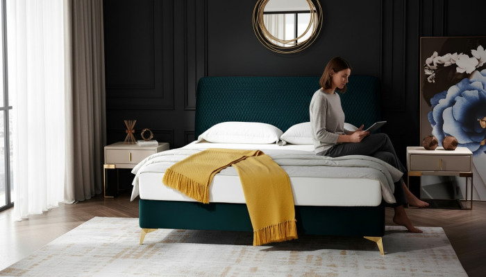 Bed 180x200cm textiel Slaapkamermeubels Luxe Modern Bedontwerp Fluweel