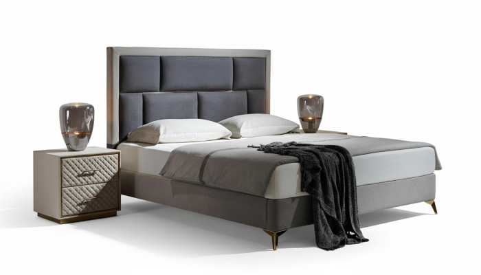 Slaapkamer 3-delig set Bed 2x Nachtkastje Console Bedden Tweepersoonsbekleding Hotel