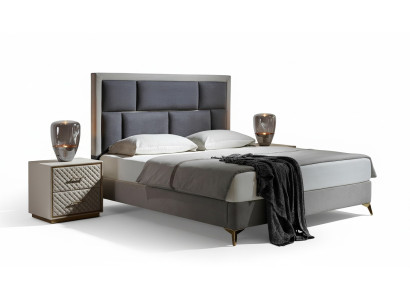 Slaapkamer 3-delig set Bed 2x Nachtkastje Console Bedden Tweepersoonsbekleding Hotel