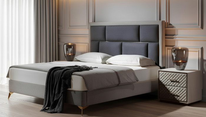 Bedden Meubels Slaap Hotel Dubbel Luxe Slaapkamer Bed Ontwerp Gestoffeerd Velours Nieuw