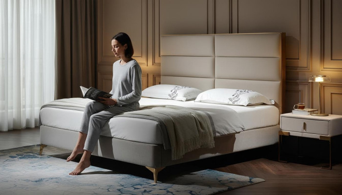 Bed Huwelijk Bed Ontwerp Luxe Luxueus Gestoffeerd Bed Ontwerper Bed Textiel Bedden Tweepersoonsbed