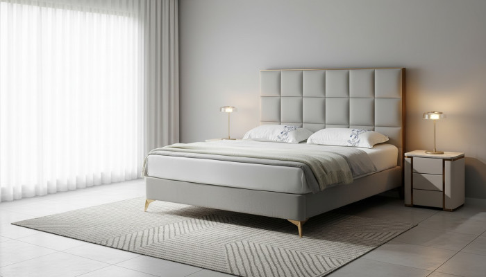 Ontwerp Bed Slaapkamer Bedden Textiel Hotel Luxe Bekleding Zits Stof Meubels Nieuw